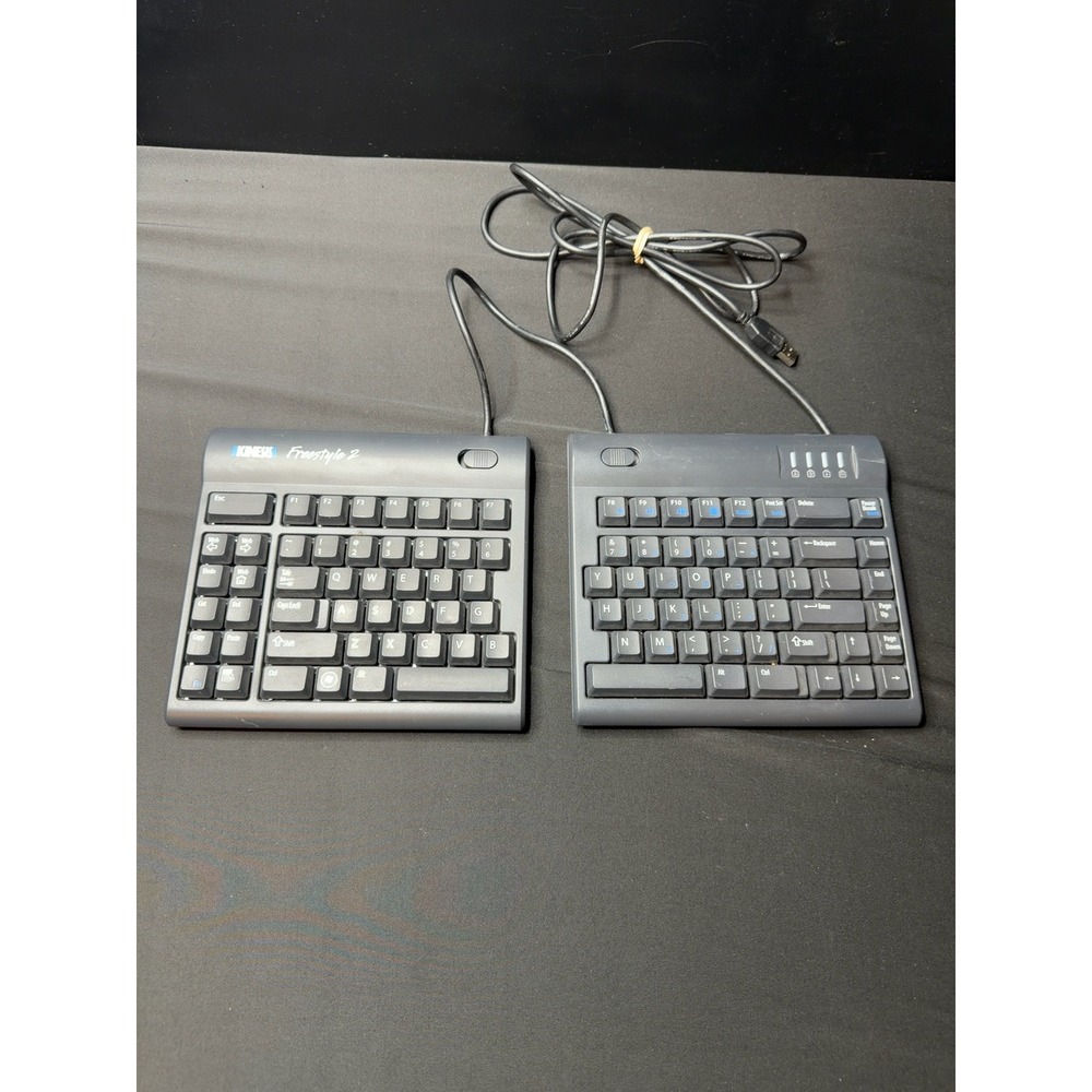 Kinesis Freestyle2 KB800 Ergonomic Split USB Keyboard Black Tested Working